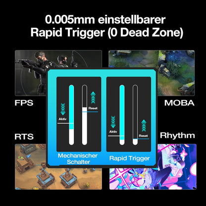 GK GAMAKAY TK75HE V2 75% Rapid Trigger Kabelloses Gaming Tastatur QWERTZ