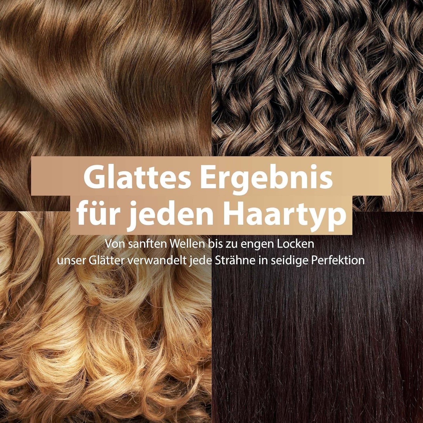 Golden Goods Glätteisen 2-in-1 Professionnel Steam,Dampfglätter, Hair Straightener,Champagner