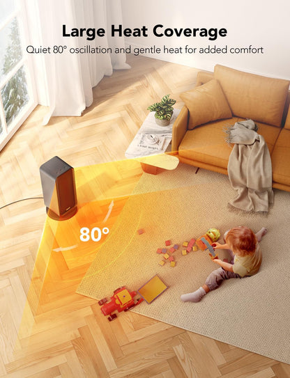 GoveeLife Intelligenter elektrischer Heizlüfter 1500W für große Räume