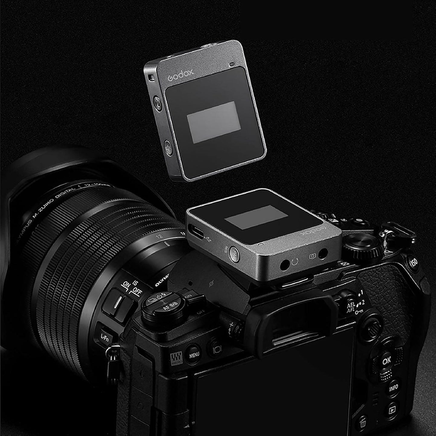 Microphone cravate GODOX MoveLink M2 2,4 GHz avec câble pour appareils photo reflex numériques, caméscopes, smartphones et tablettes
