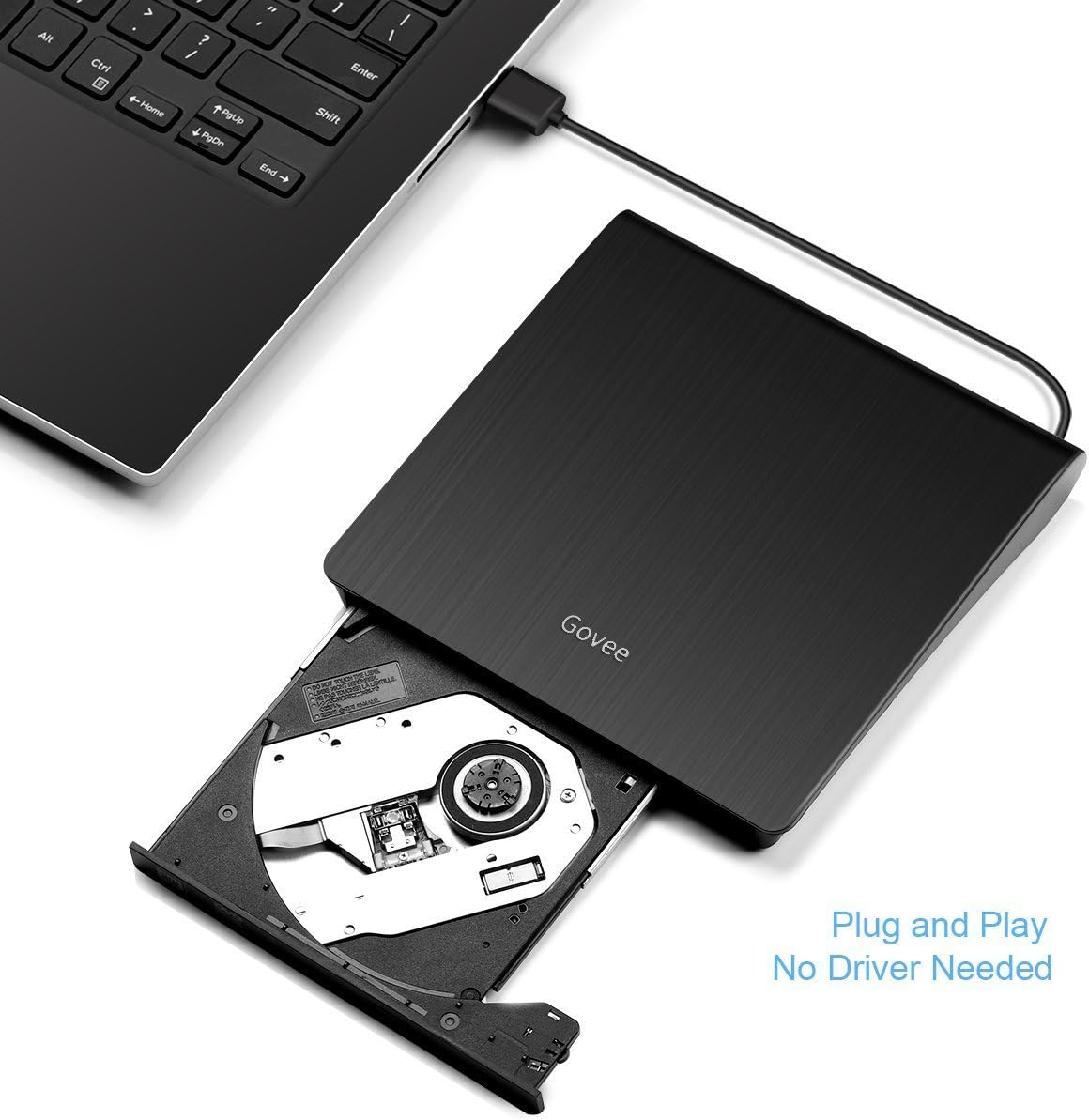 Lecteur de CD externe Govee, lecteur de DVD lent USB 3.0 pour Windows/Mac iOS
