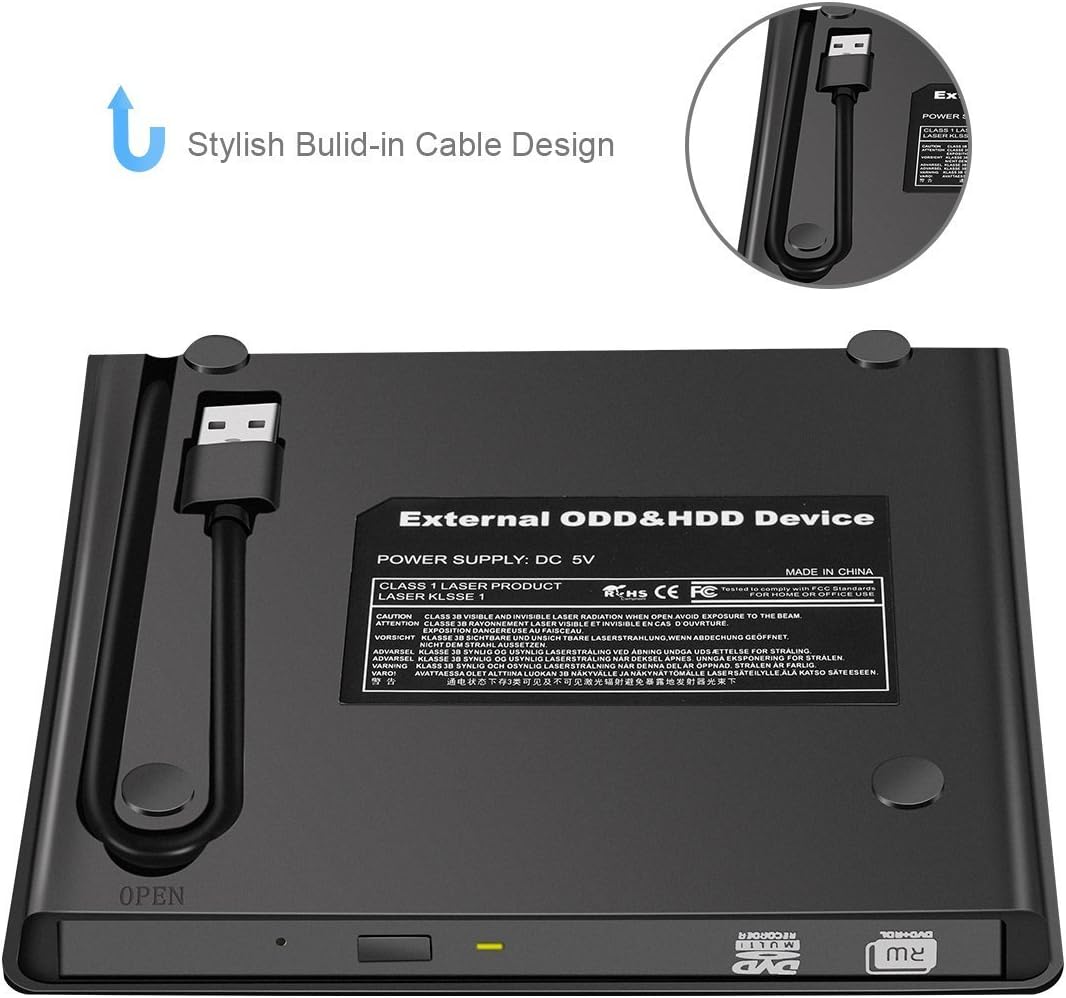 Lecteur de CD externe Govee, lecteur de DVD lent USB 3.0 pour Windows/Mac iOS