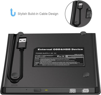 Lecteur de CD externe Govee, lecteur de DVD lent USB 3.0 pour Windows/Mac iOS