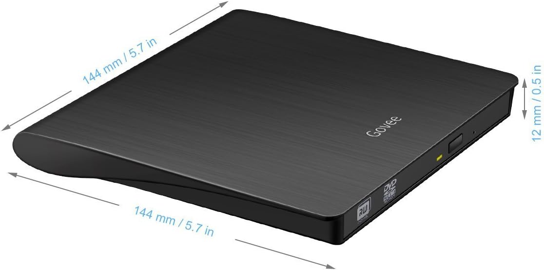 Lecteur de CD externe Govee, lecteur de DVD lent USB 3.0 pour Windows/Mac iOS