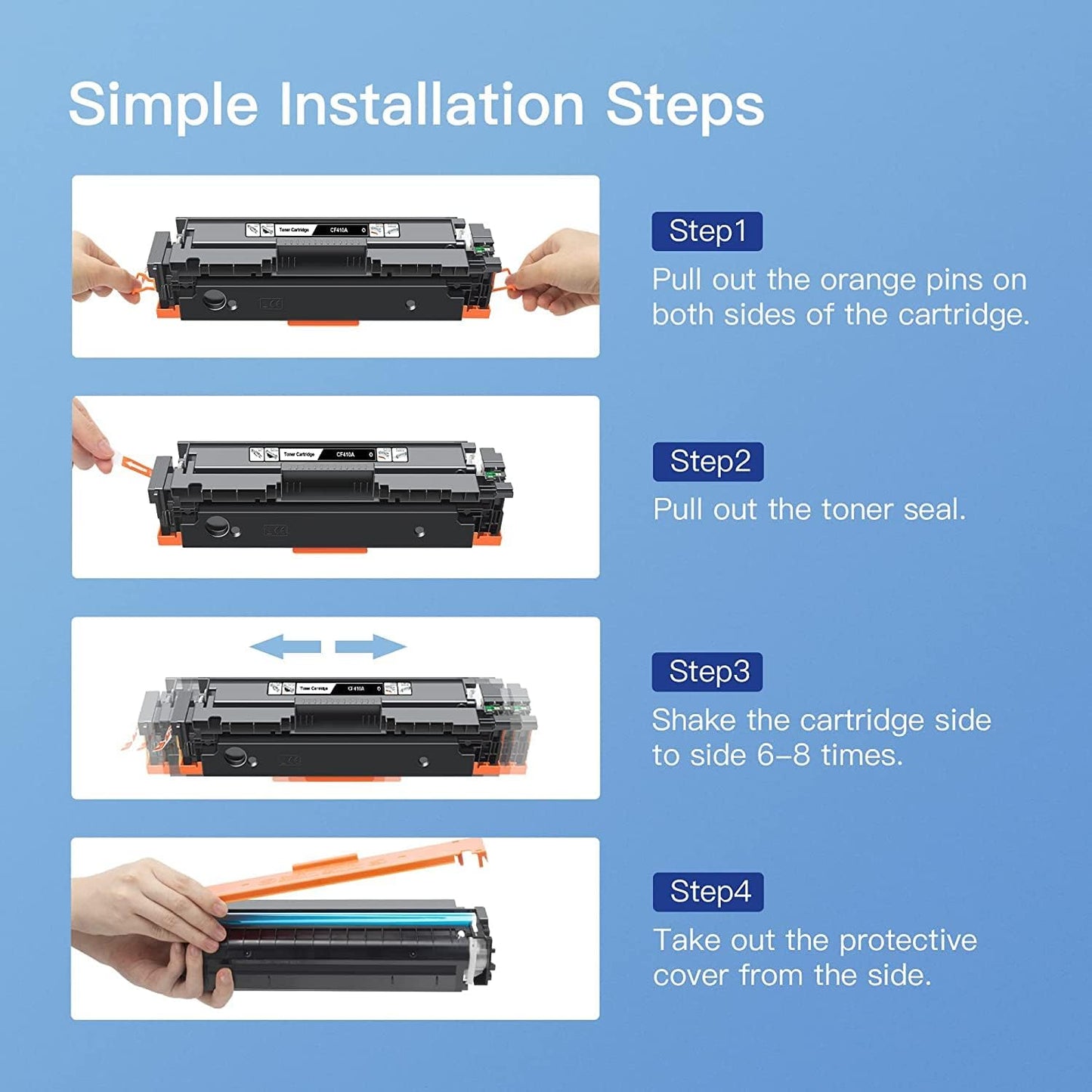 GPC IMAGE 410A Toner Kompatibel für HP 410X CF410X CF410A (4er-Pack)