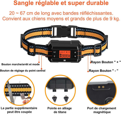 Bracelet GPS pour chien, 30–999 m, barre réglable, protection de vol améliorée, IPX7, étanche,