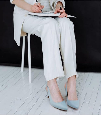 Greatonu Spitzsandalen, Slingback-Pumps mit Kitten-Heels, elegante Damenschuhe, High Heels (Größe 40)