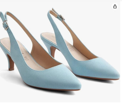 Greatonu Spitzsandalen, Slingback-Pumps mit Kitten-Heels, elegante Damenschuhe, High Heels (Größe 40)