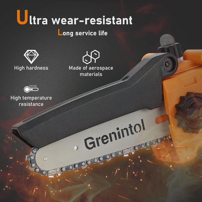 Grenintol 6 Zoll Mini Kettensäge avec batterie 6000mAh, batterie Kettensäge avec Öler automatique et 2 batteries 3.0Ah, Handkettensäge Akku avec 24V pour Gartenscheren Astschere Holzschneiden