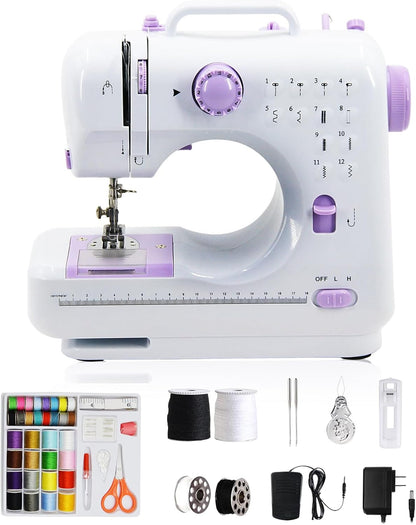 GraceGrow Nähmaschine für Anfänger, Elektrische 12 Stichprogrammen Fußpedal & Nähset
