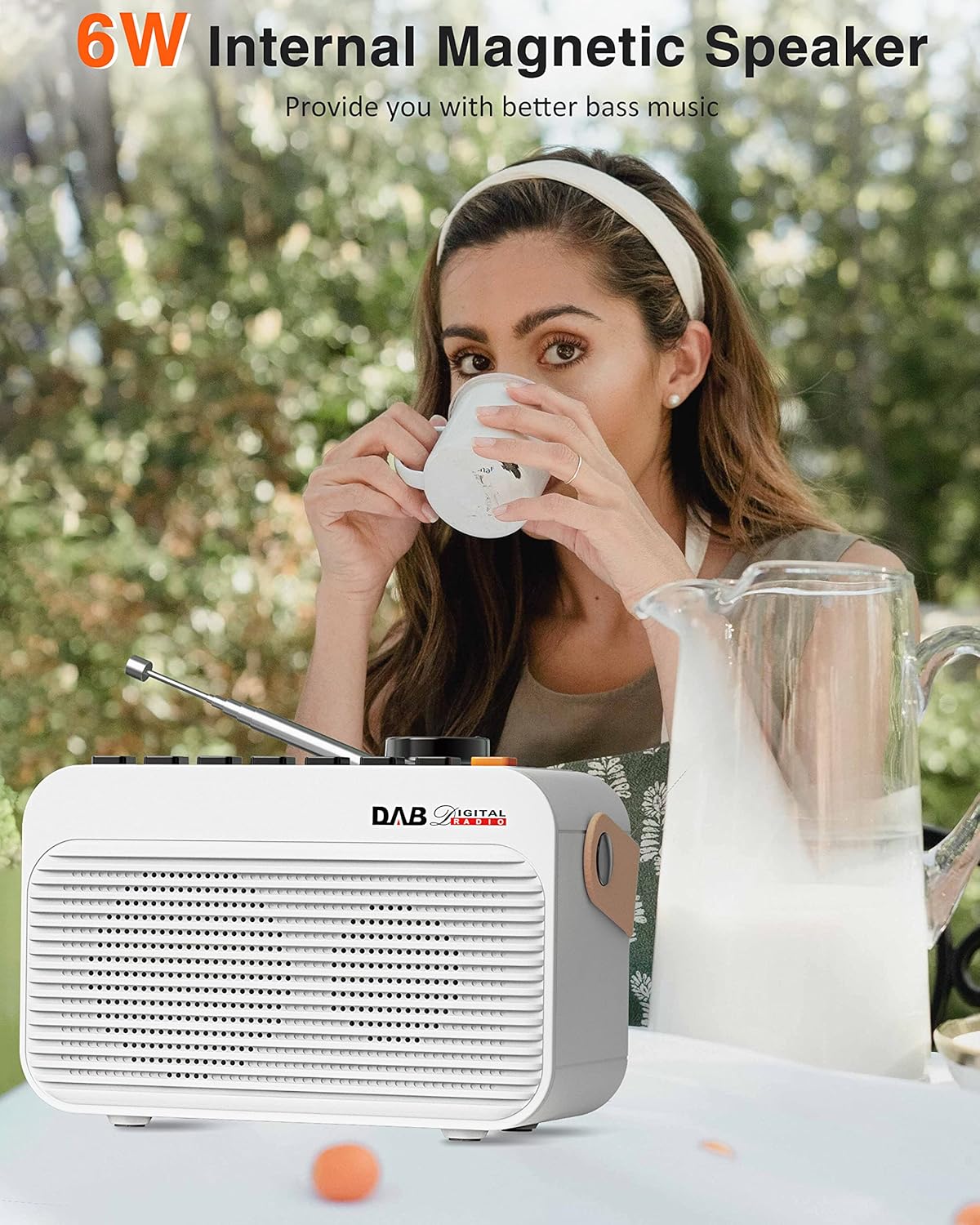 Greadio DAB/DAB+Digitales FM Radio mit Bluetooth, 80 Sender,LED-Display,TF/USB-Laufwerk