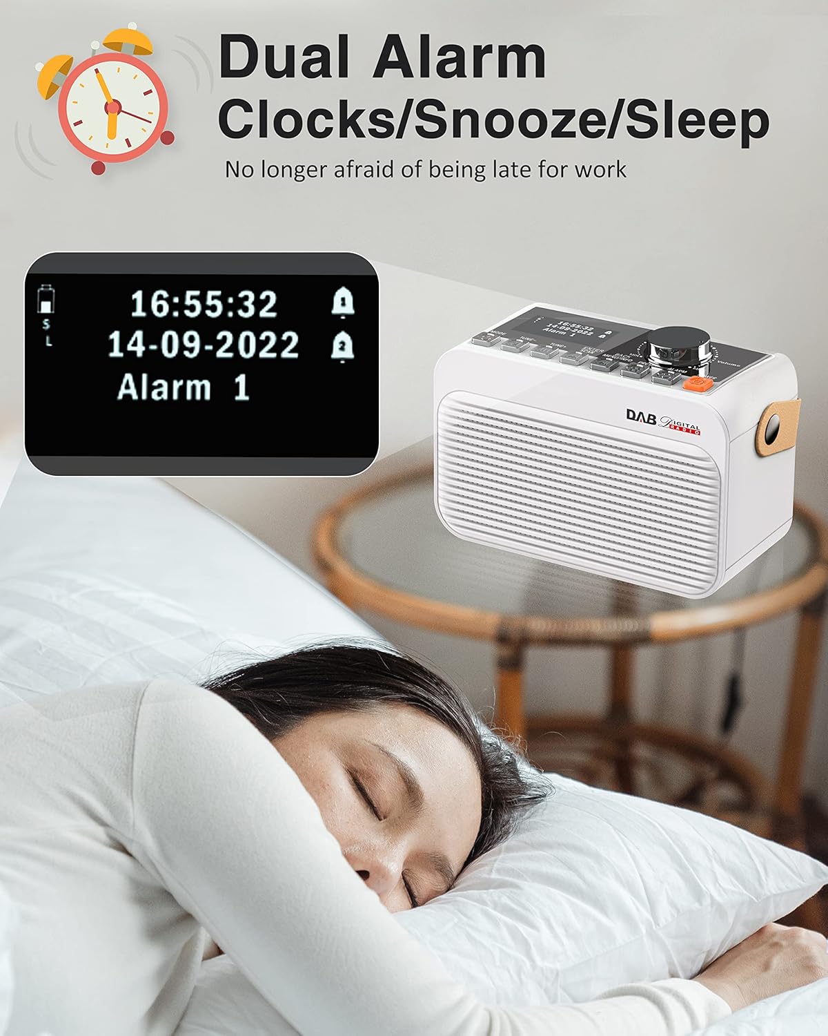 Greadio DAB/DAB+Digitales FM Radio mit Bluetooth, 80 Sender,LED-Display,TF/USB-Laufwerk