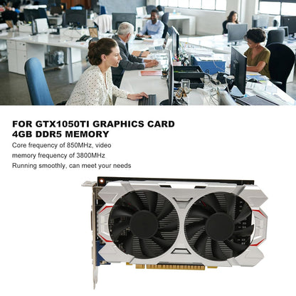 GTX1050Ti 4 GB Grafikkarte, DDR5, 128 Bit, PCI Express 2.0 16X, 850/3800 MHz,