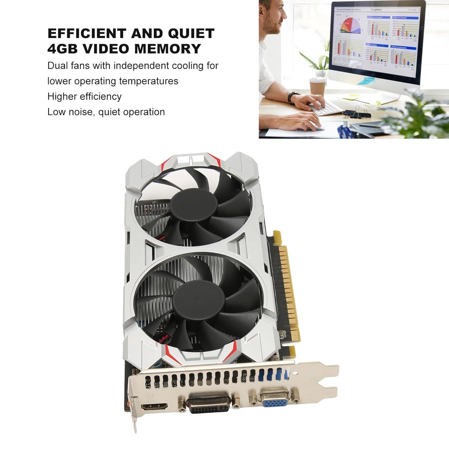 GTX1050Ti 4 GB Grafikkarte, DDR5, 128 Bit, PCI Express 2.0 16X, 850/3800 MHz,