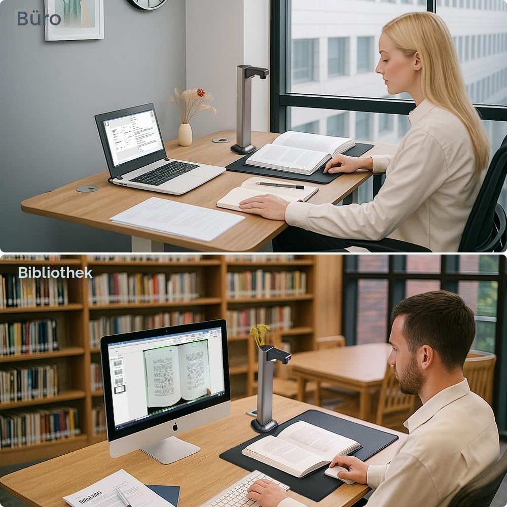 Gtremulent A3 Scanner Dokumentenscanner USB: 13MP Buchscanner mit OCR TTS Visualizer