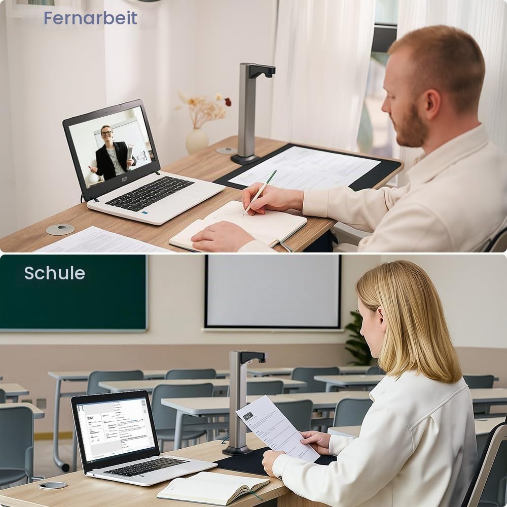 Gtremulent A3 Scanner Dokumentenscanner USB: 13MP Buchscanner mit OCR TTS Visualizer