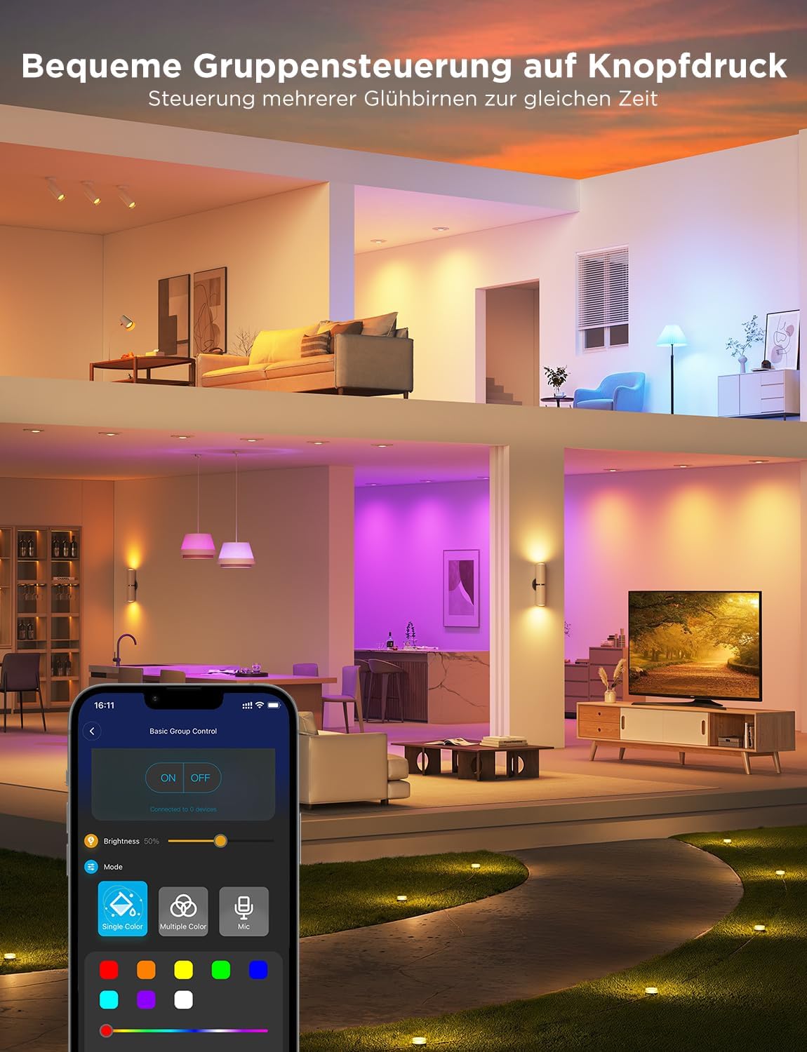 Govee Glühbirne GU10 LED RGBWW, Smarte Glühbirne 400LM WLAN(4 in pack)