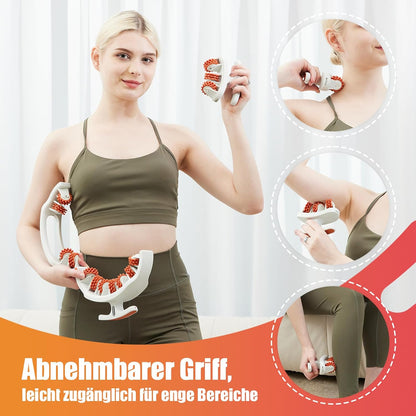 Gymerk Cellulite-Massagegerät, Cellulite-Roller avec abnehmbarem Griff pour Anti-Cellulite-Lymphdrainage, Lipödem-Cellulite-Massage Punisher Haut