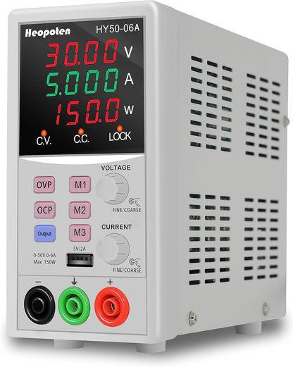HEOPOTEN Labornetzteil, 50V 6A 150W Programmierbares Labornetzgerät