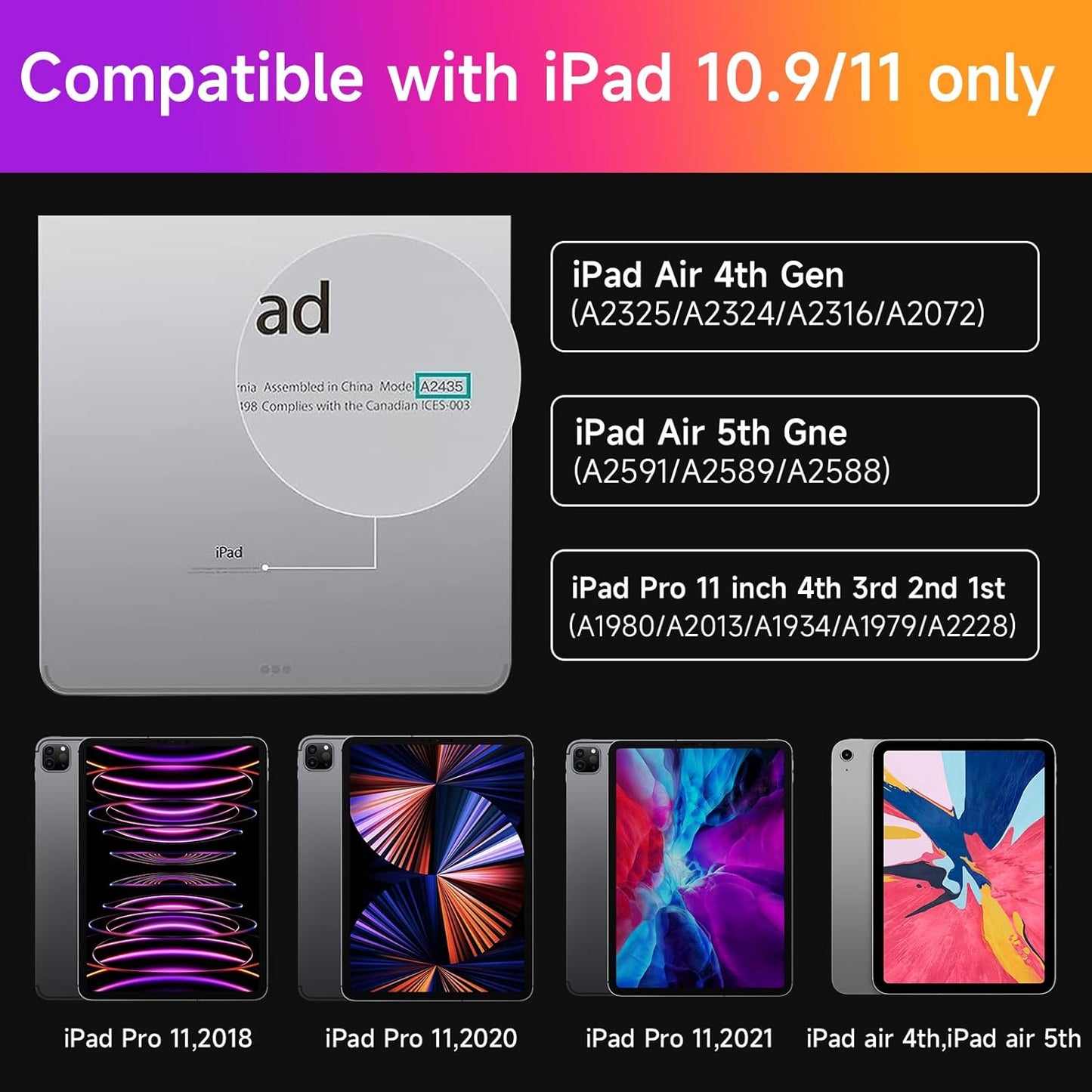 Sacs HOU pour iPad Air 11 pouces 2025 (M3)/2024 (M2) et iPad Pro (4e génération).