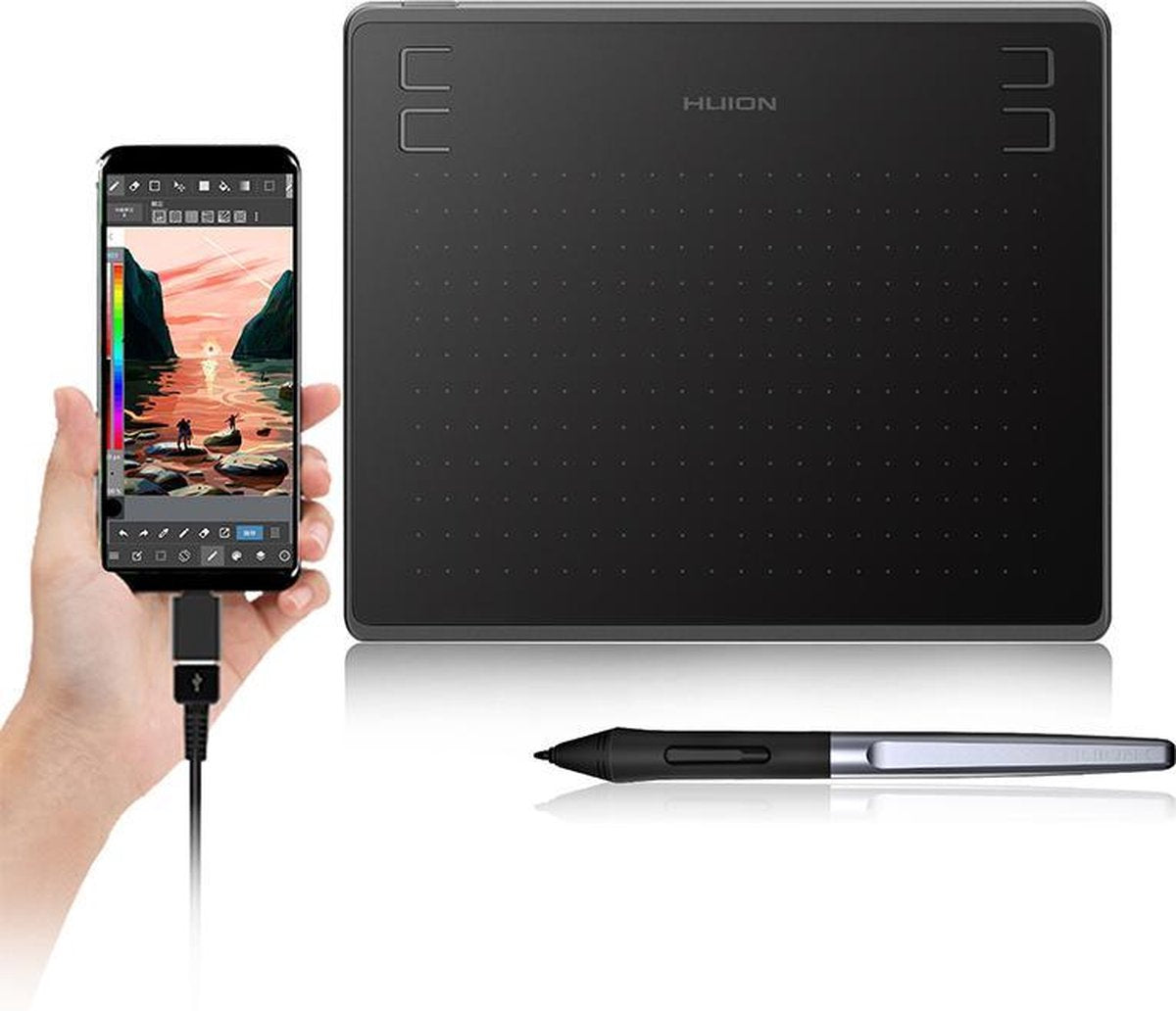 Tablette graphique HUION HS64 5080 lpi 160 x 102 mm USB Noir