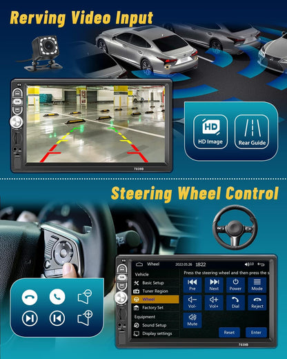 Hikity 1Din CarPlay Autoradio Android für Auto mit 7" Bild