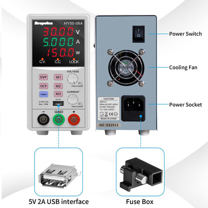HEOPOTEN Labornetzteil, 50V 6A 150W Programmierbares Labornetzgerät