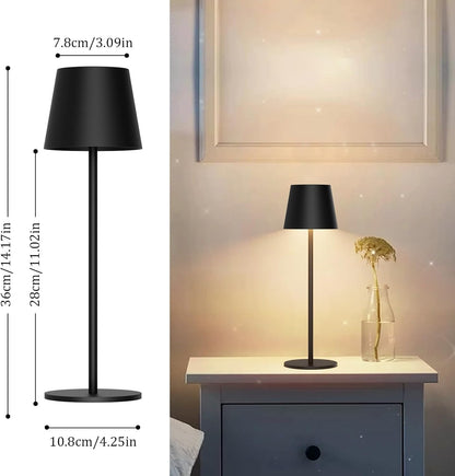 Howskys LED Kabellose Schreibtischlampe, 3 Farbtemperaturen dimmbare Schreibtischlampe, 5200mAh wiederaufladbare Akku Schreibtischlampe mit USB-C, Aluminium, IP54 Wasserdicht, Schwarz [Energieklasse A]