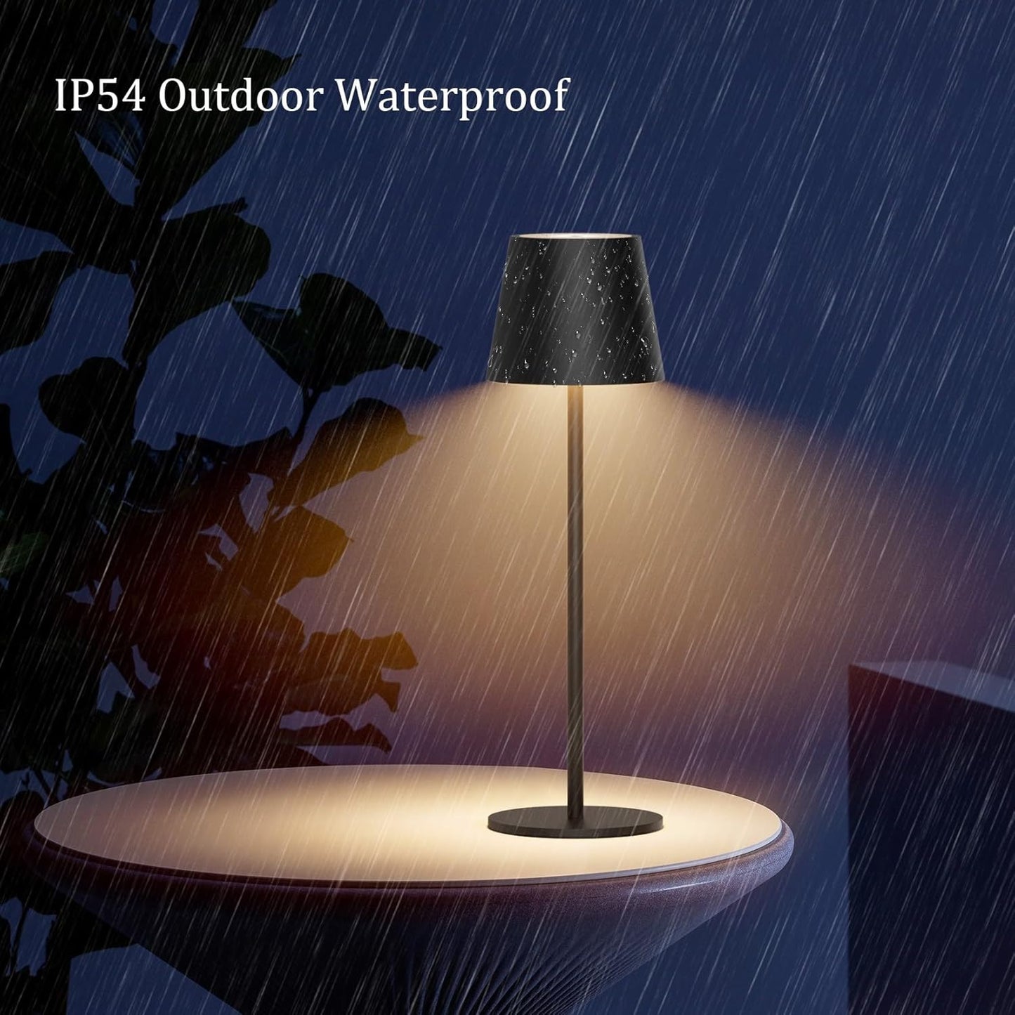 Howskys LED Kabellose Schreibtischlampe, 3 Farbtemperaturen dimmbare Schreibtischlampe, 5200mAh wiederaufladbare Akku Schreibtischlampe mit USB-C, Aluminium, IP54 Wasserdicht, Schwarz [Energieklasse A]