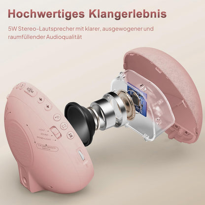 Hiromeco Tageslichtwecker Sonnenaufgang White Noise Machine,RGB,25 Naturgeräuschen mit Timer