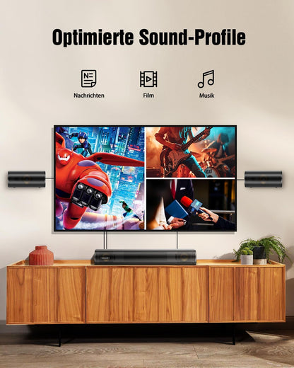 Hiwill 4.1ch Soundbar mit Dolby Atmos, 300W Soundbar für TV Geräte mit Subwoofer,
