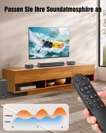 Hiwill 4.1ch Soundbar mit Dolby Atmos, 300W Soundbar für TV Geräte mit Subwoofer,