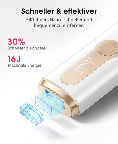Haarlosy IPL Geräte Haarentfernung mit Gefrierfunktion mit 9 Energiestufen,3 Funktionen