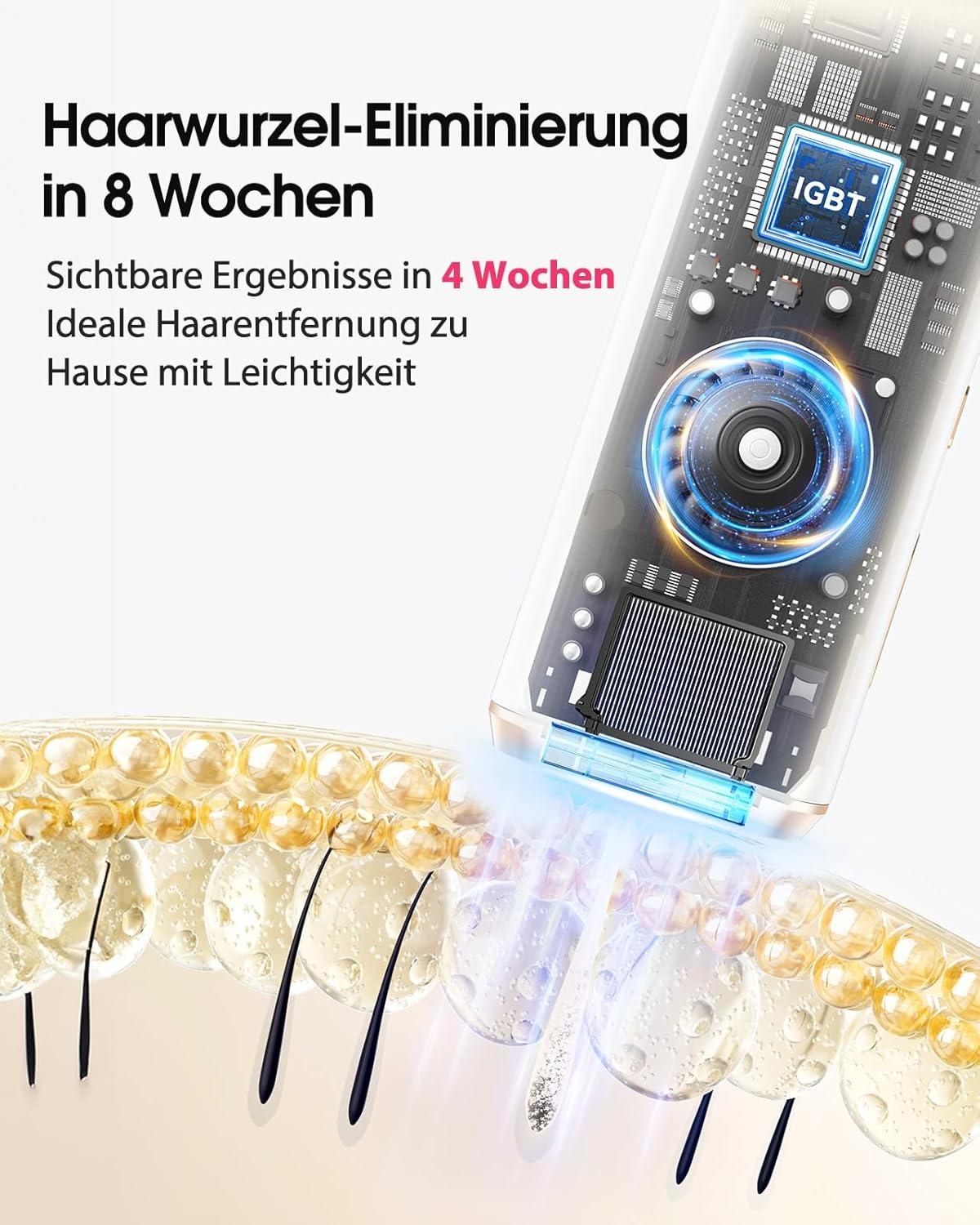 Haarlosy IPL Geräte Haarentfernung mit Gefrierfunktion mit 9 Energiestufen,3 Funktionen