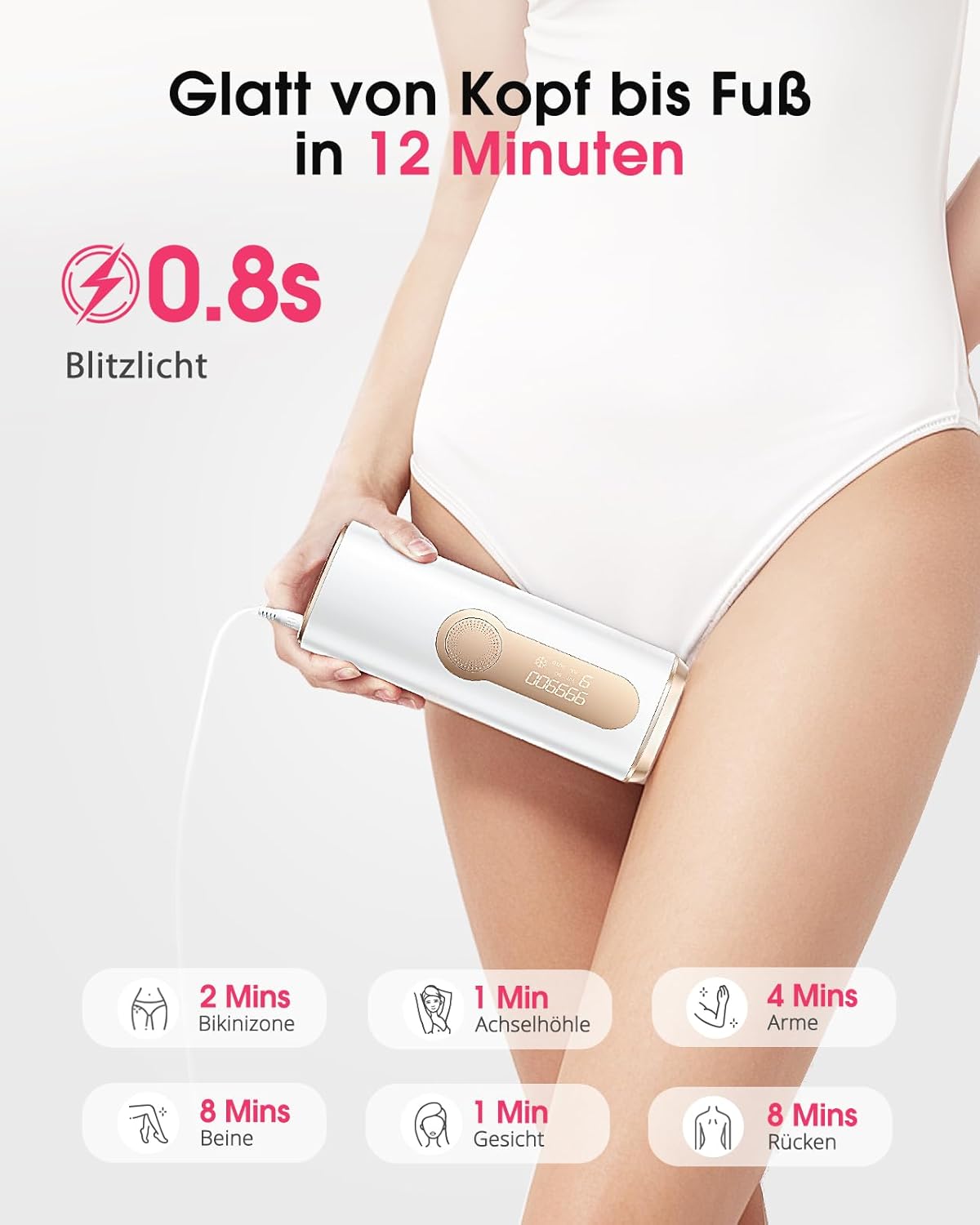 Haarlosy IPL Geräte Haarentfernung mit Gefrierfunktion mit 9 Energiestufen,3 Funktionen