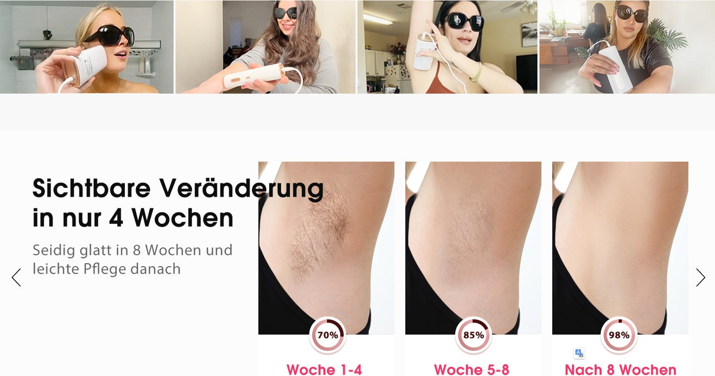 Haarlosy IPL Geräte Haarentfernung mit Gefrierfunktion mit 9 Energiestufen,3 Funktionen