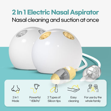 HubDic HubiBaby Nasensauger Baby, Elektrischer Baby-Nasensauger, Nasenspray und Nasenreiniger in Einem Gelb
