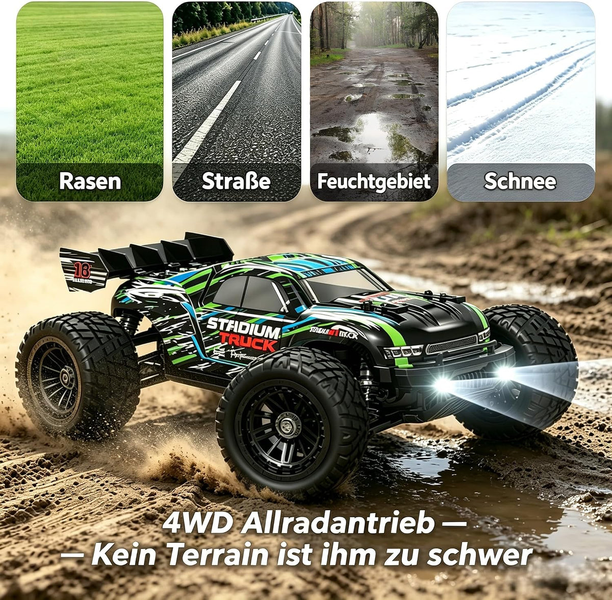 HAIBOXING Ferngesteuertes Auto 1:18 4WD Offroad Truggy 36+ km/h Hobby Grade 2,4 GHz Fernsteuerung