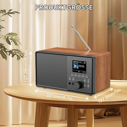 HABOWN  DAB+/DAB Retro Radio mit Bluetooth 5.0 & Fernbedienung, Nostalgie-Design mit 2,4 Farbdisplay,