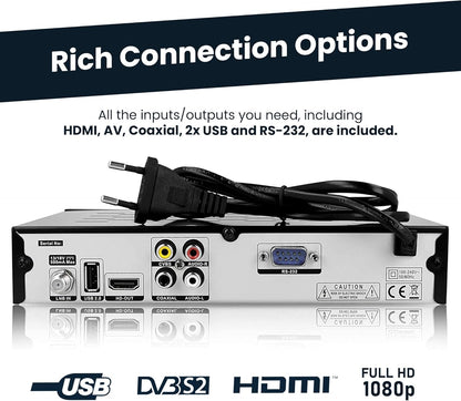 Hd-line 20500 Digitaler Satelliten HD Receiver (DVB-S/DVB-S2, HDMI, AV, 2X USB 2.0,