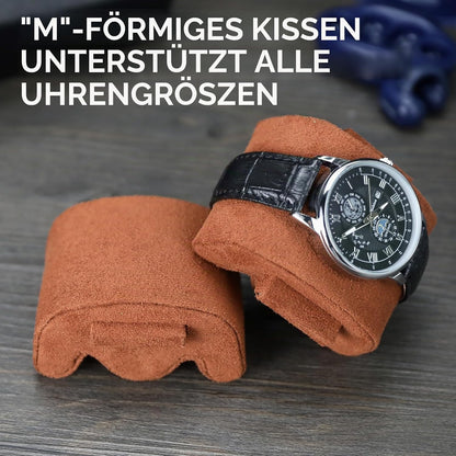 HELMDY Uhrenrolle 3 Uhren, Uhrenbox Tragbare 3 Uhren für Herren (Schwarz/Braun) 