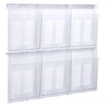 helit Wanddisplay "der placativ" 6 x DIN A4 hoch Glas klar 