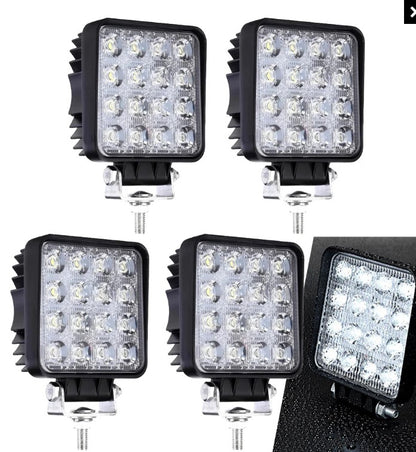 HengDa 4X 48W LED Arbeitsscheinwerfer Offroad Scheinwerfer 4320lm  6000-6500K IP67