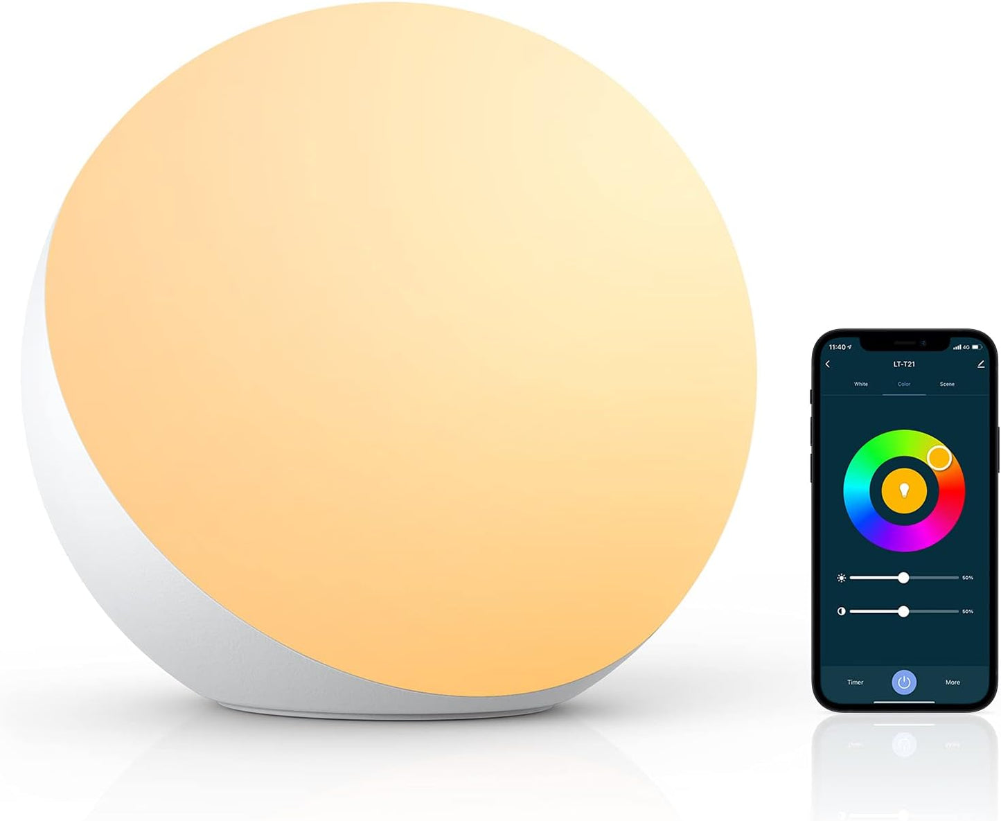 Hifree Smart LED Tischlampe, Nachttischlampe Touch Dimmbar,Alexa/Google