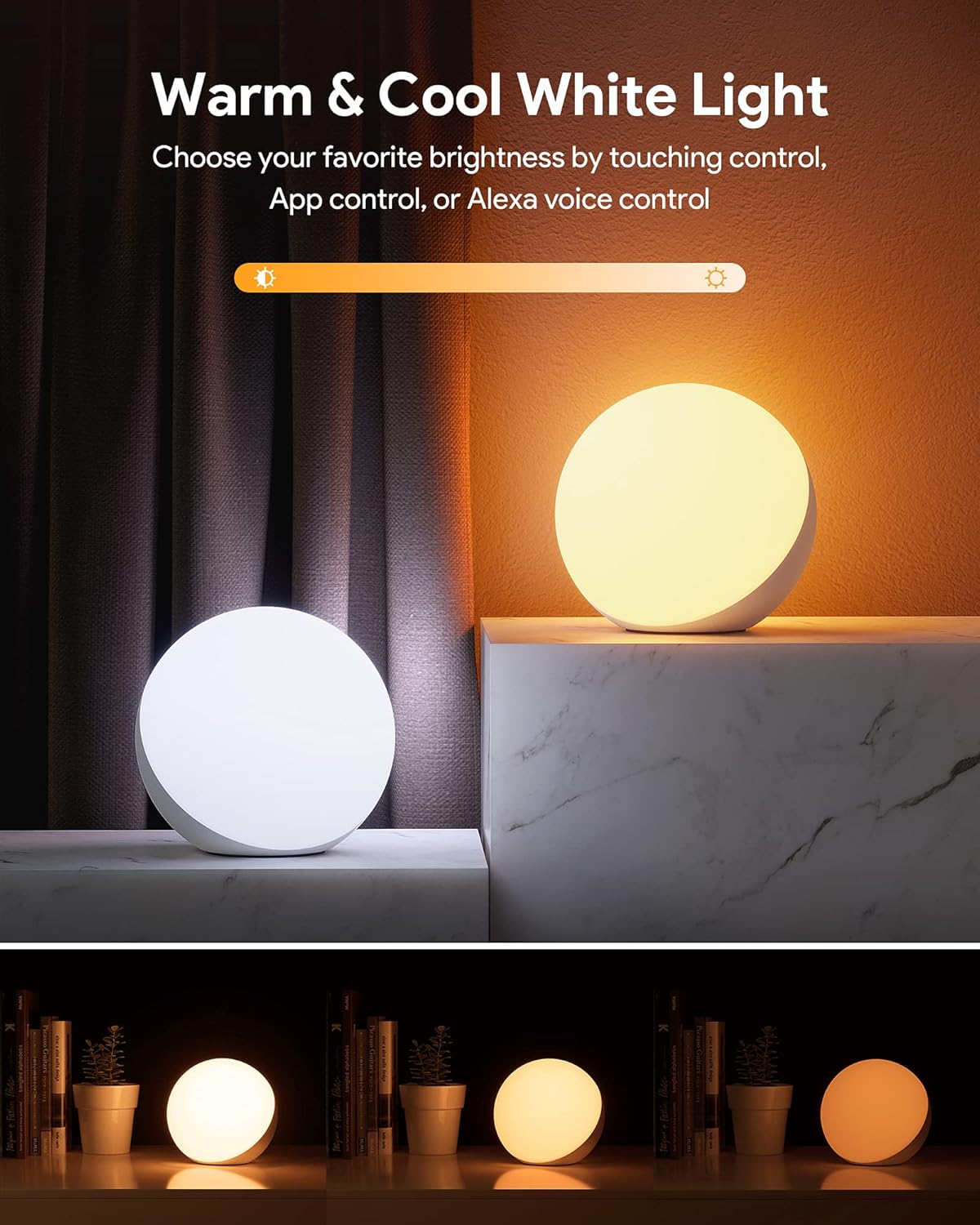 Hifree Smart LED Tischlampe, Nachttischlampe Touch Dimmbar,Alexa/Google
