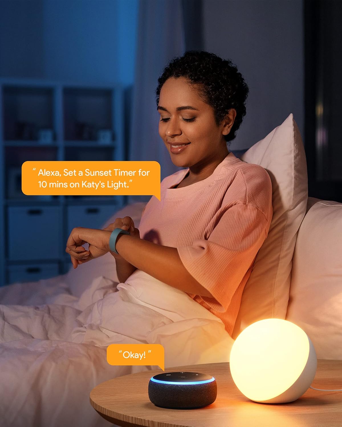 Hifree Smart LED Tischlampe, Nachttischlampe Touch Dimmbar,Alexa/Google