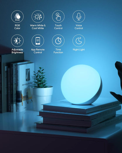 Hifree Smart LED Tischlampe, Nachttischlampe Touch Dimmbar,Alexa/Google