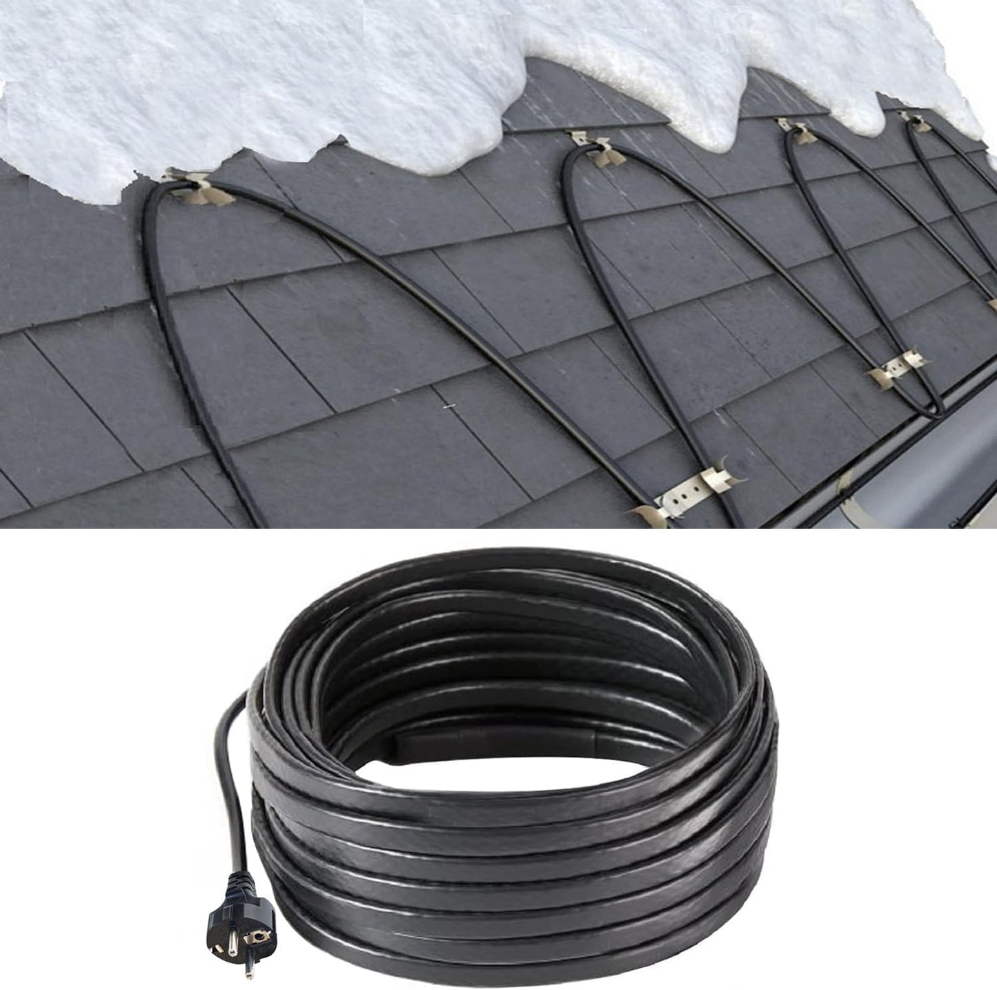 H&G Lifestyles 15M Elektrische Heizband für Dach Schnee Enteisungs 8W/ft