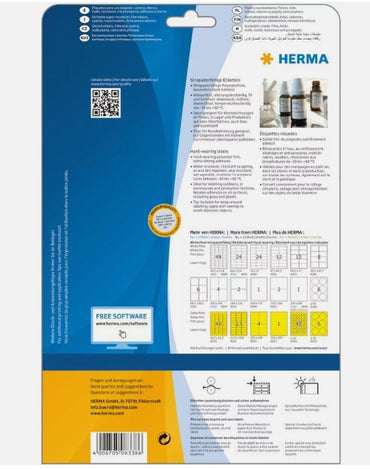 Étiquettes Herma SPECIAL résistantes aux intempéries A4, 37 x 25 mm, blanches, extrêmement résistantes