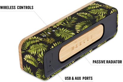 House of Marley Get Together Mini - Boîtier Bluetooth réglable, caisson de basses 2,5'' et haut-parleurs 1', 10 Std. Akkulaufzeit, Aux-In, Chargement via USB, Lautsprecher Palm